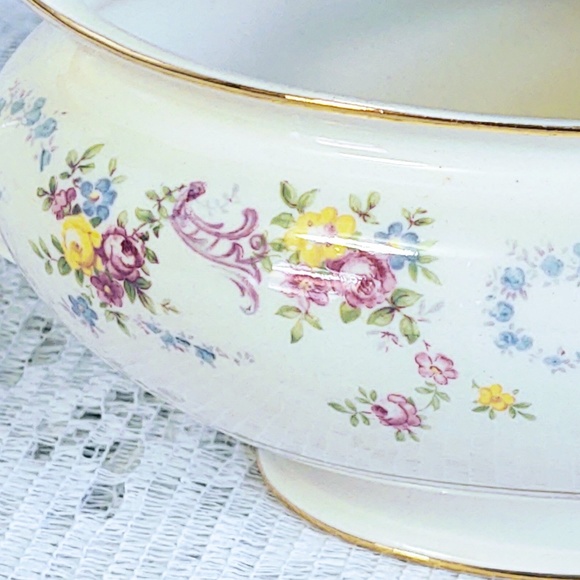 VINTAGE HOMER LAUGHLIN EGGSHELL NAUTILUS FLORAL GRAVY BOAT CIRCA 1946 - Picture 10 of 12